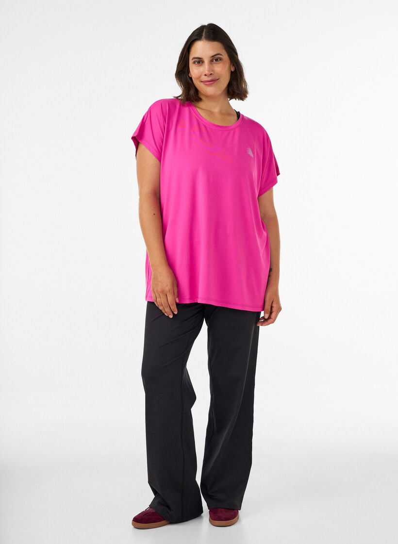 Enf&auml;rgad tr&auml;nings-T-shirt, Rosa, Model image number 1