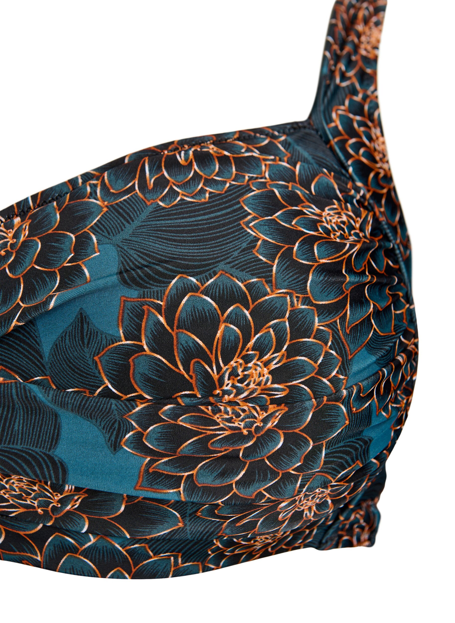 ZizziVadderad bikinitopp med tryck, Bl&aring;, Packshot image number 2
