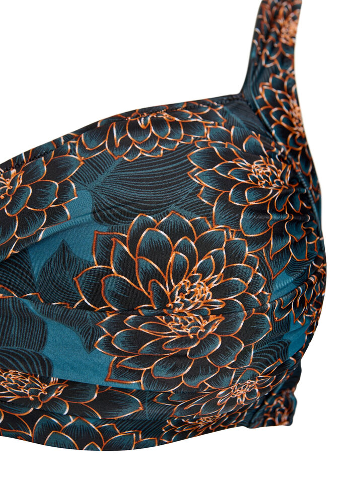 Vadderad bikinitopp med tryck, Bl&aring;, Packshot image number 2