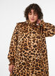 Kl&auml;nning med leopardm&ouml;nster och volangdetaljer, Brun, Model image number 2