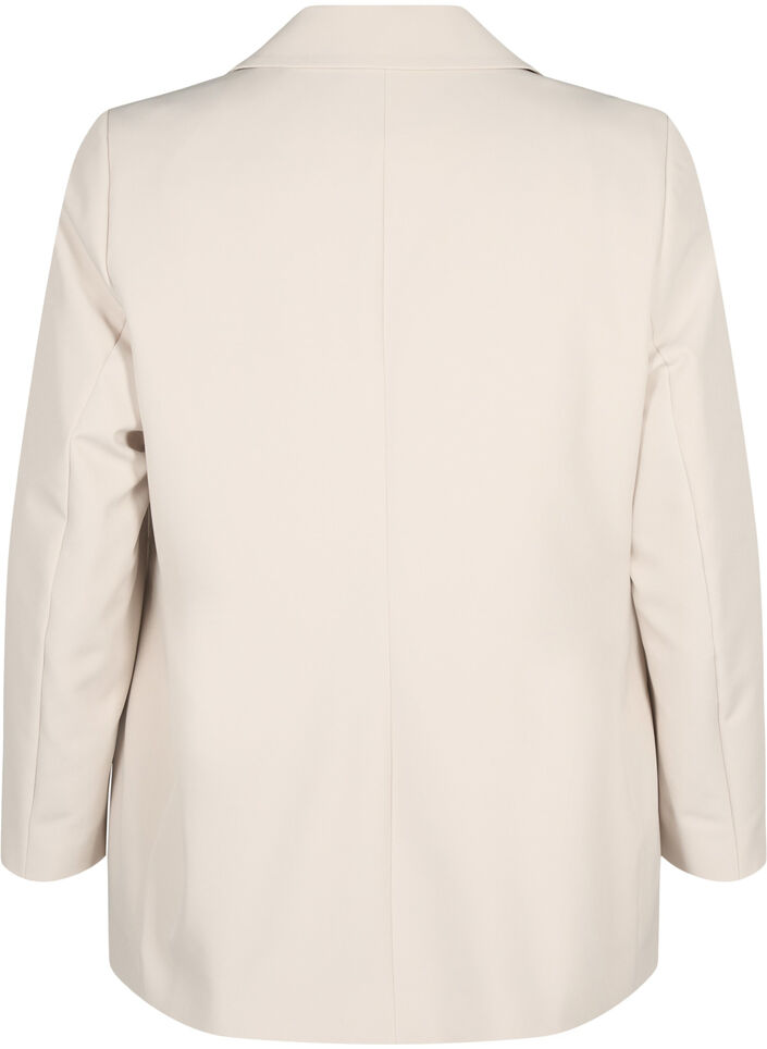 Klassisk kavaj med knappstängning, Pumice Stone, Packshot image number 1