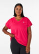 Tr&auml;nings t-shirt med v-ringning och l&ouml;s passform, Rosa, Model image number 0