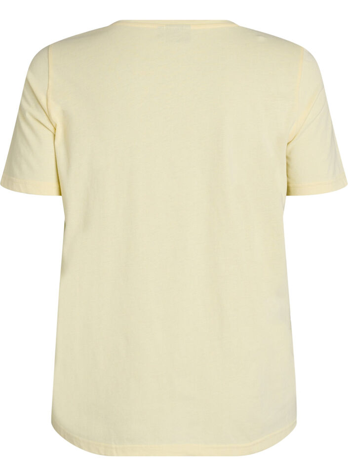 T-shirt med tryck, Gul, Packshot image number 1