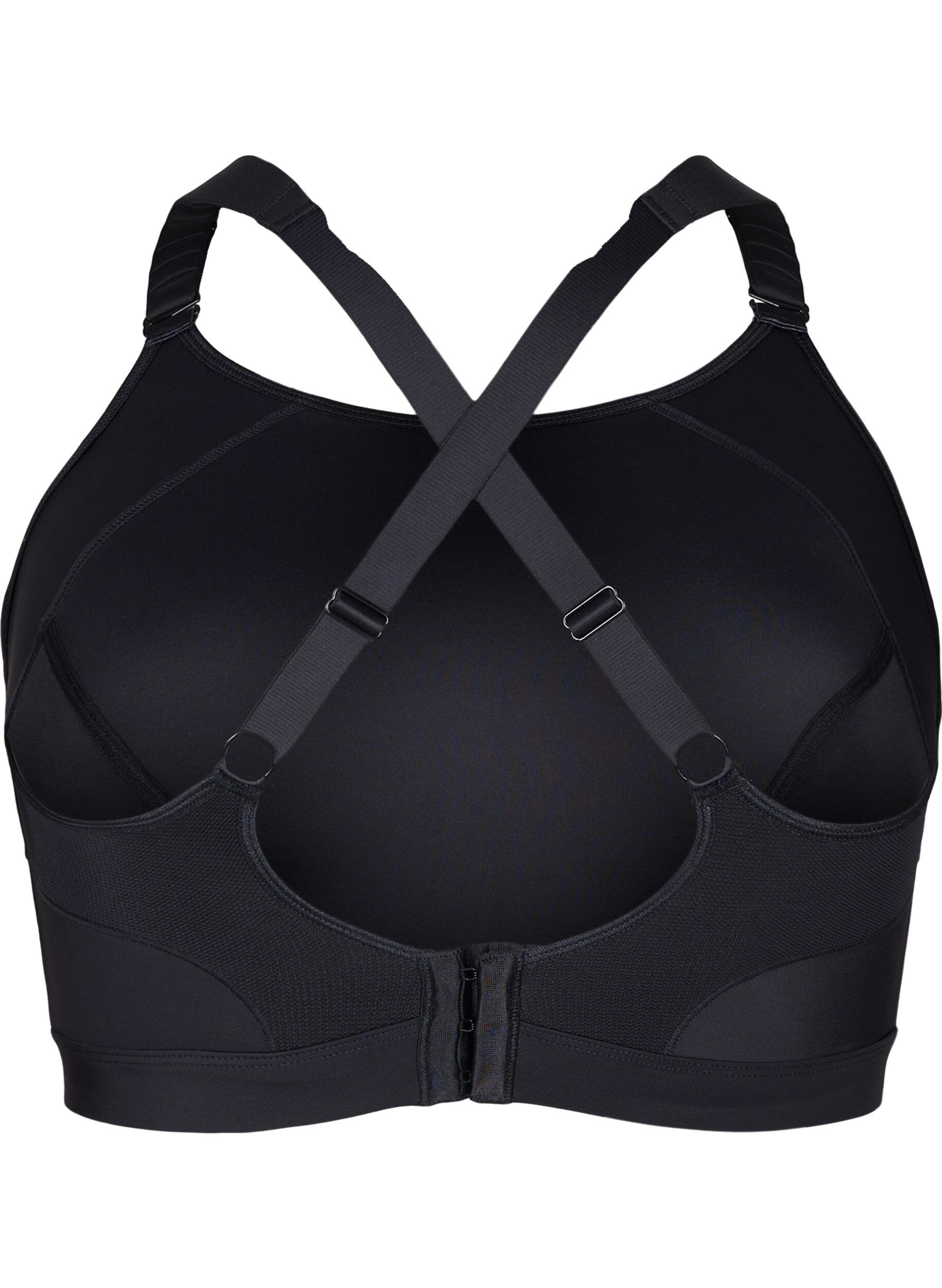Zizzi CORE, SUPER HIGH, SPORTS BRA - Sport-bh med justerbara axelband, Black, Packshot image number 1
