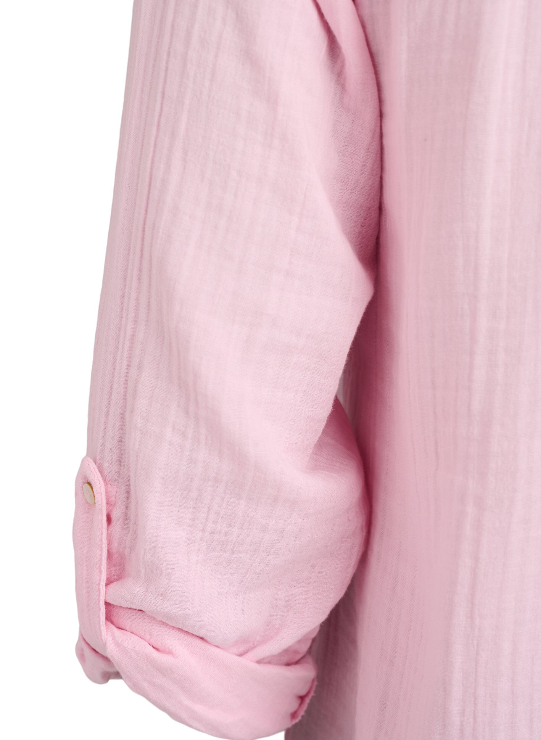 Zizzi Blus i bomullsmuslin med broderie anglaise, Rosa, Packshot image number 3