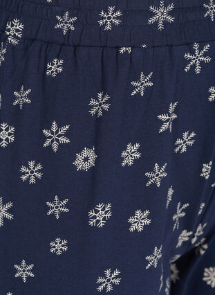 Lösa pyjamasbyxor i ekologisk bomull, Night Sky Snow, Packshot image number 2