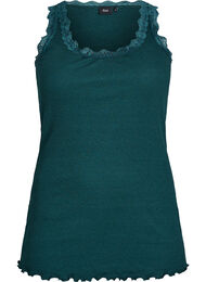 Topp med spetskant, Gr&ouml;n