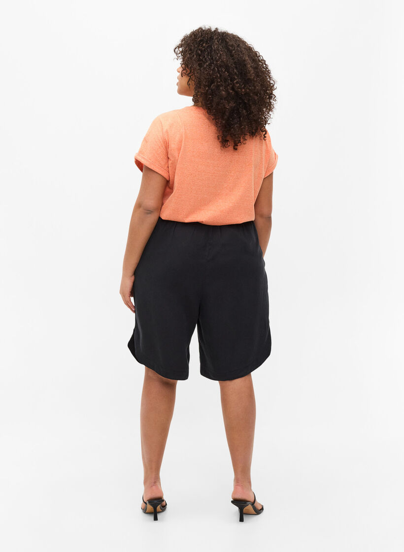 Lösa bermudashorts med smock, Black, Model image number 0