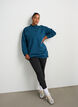 L&aring;ng sweatshirt med h&ouml;g krage och broderad text, Bl&aring;, Model image number 1