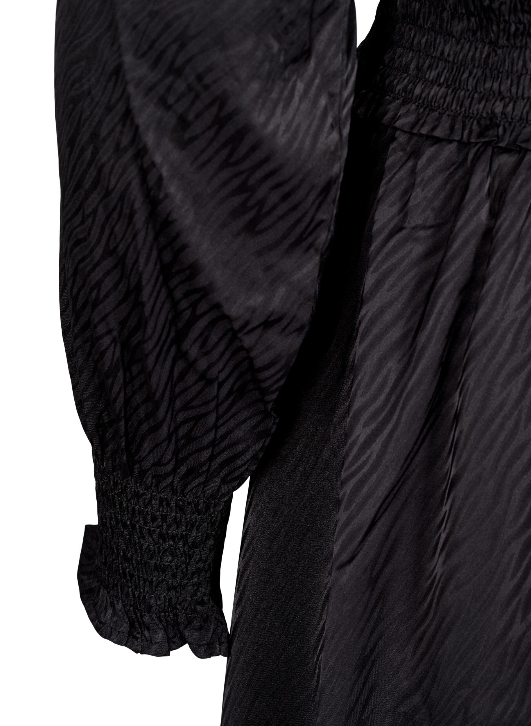 Zizzi Kort smockkl&auml;nning, Svart, Packshot image number 3