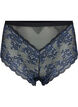 Spetstrosa med hög midja, Black w. blue lace, Packshot image number 0