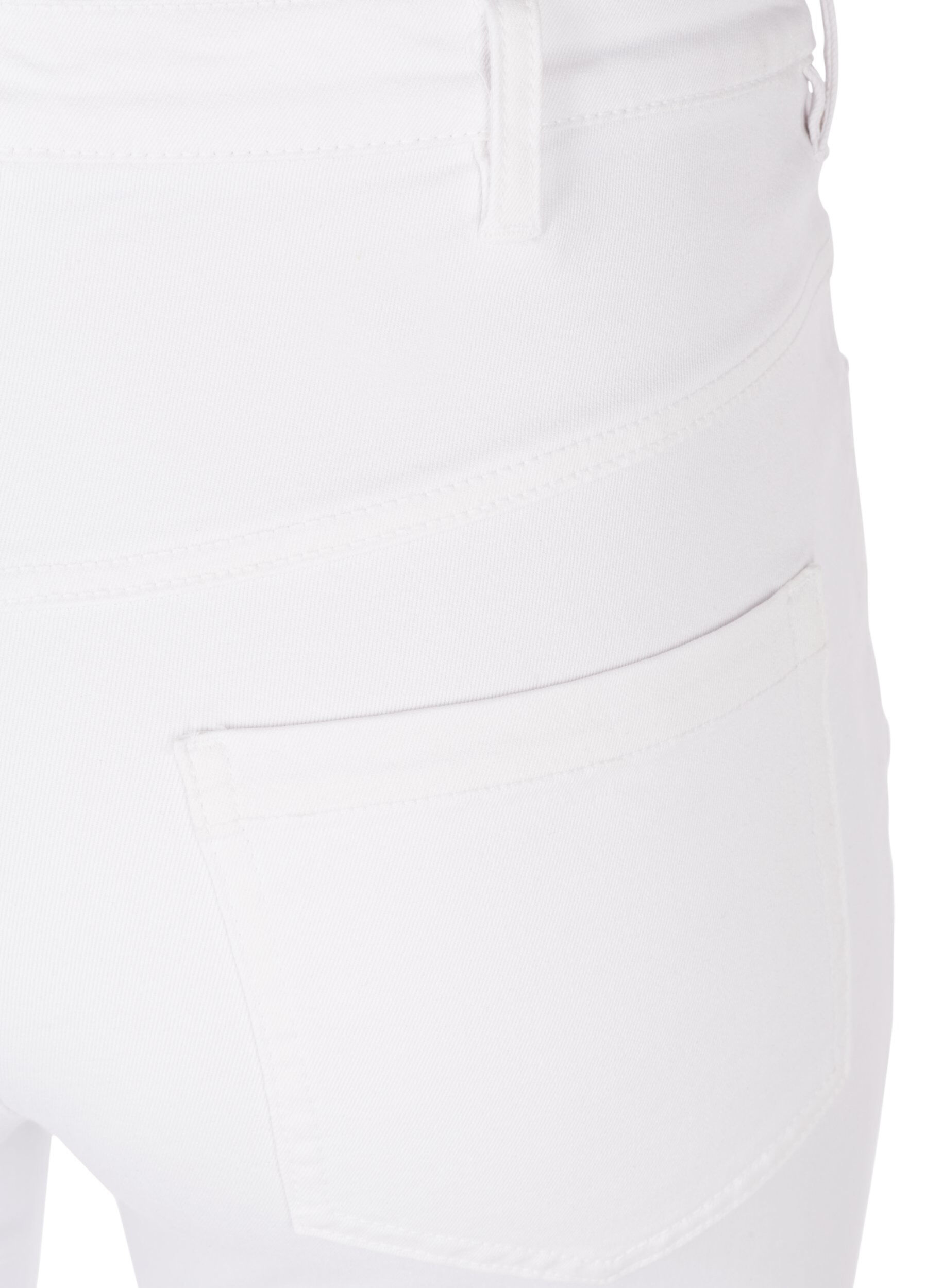 Zizzi Super slim Amy jeans med h&ouml;g midja, White, Packshot image number 3