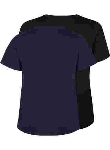 FLASH - 2-pack t-shirtar med rund hals, Navy Blazer/Black, Packshot image number 1