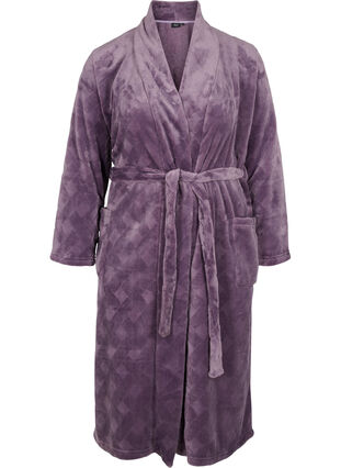 Lång morgonrock med fickor, Vintage Violet, Packshot image number 0