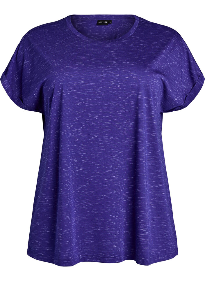 L&ouml;s tr&auml;ningst-shirt med korta &auml;rmar, Lila, Packshot image number 0