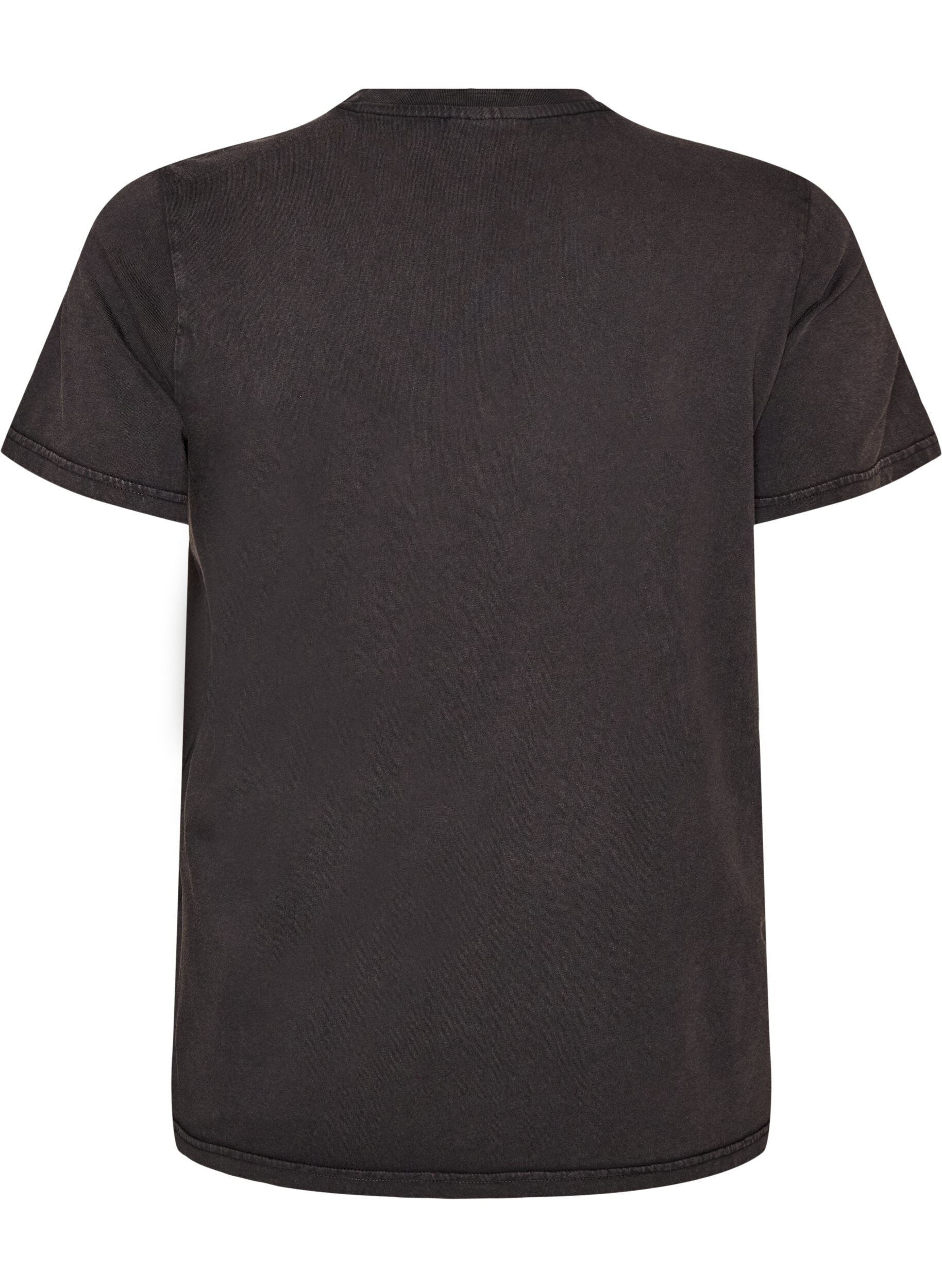 ZizziT-shirt i ekologisk bomull med grafiskt tryck, Beige, Packshot image number 1