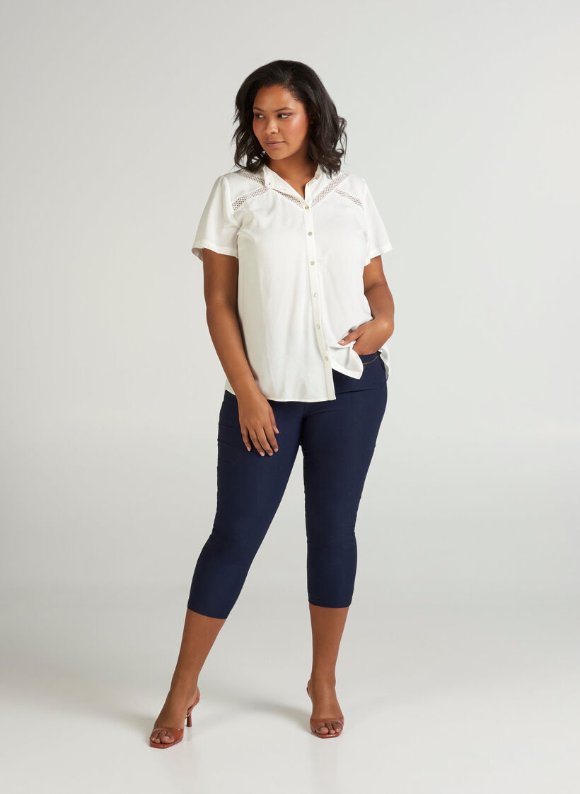 Tighta 3/4 byxor med blixtlås, Night Sky, Model image number 2