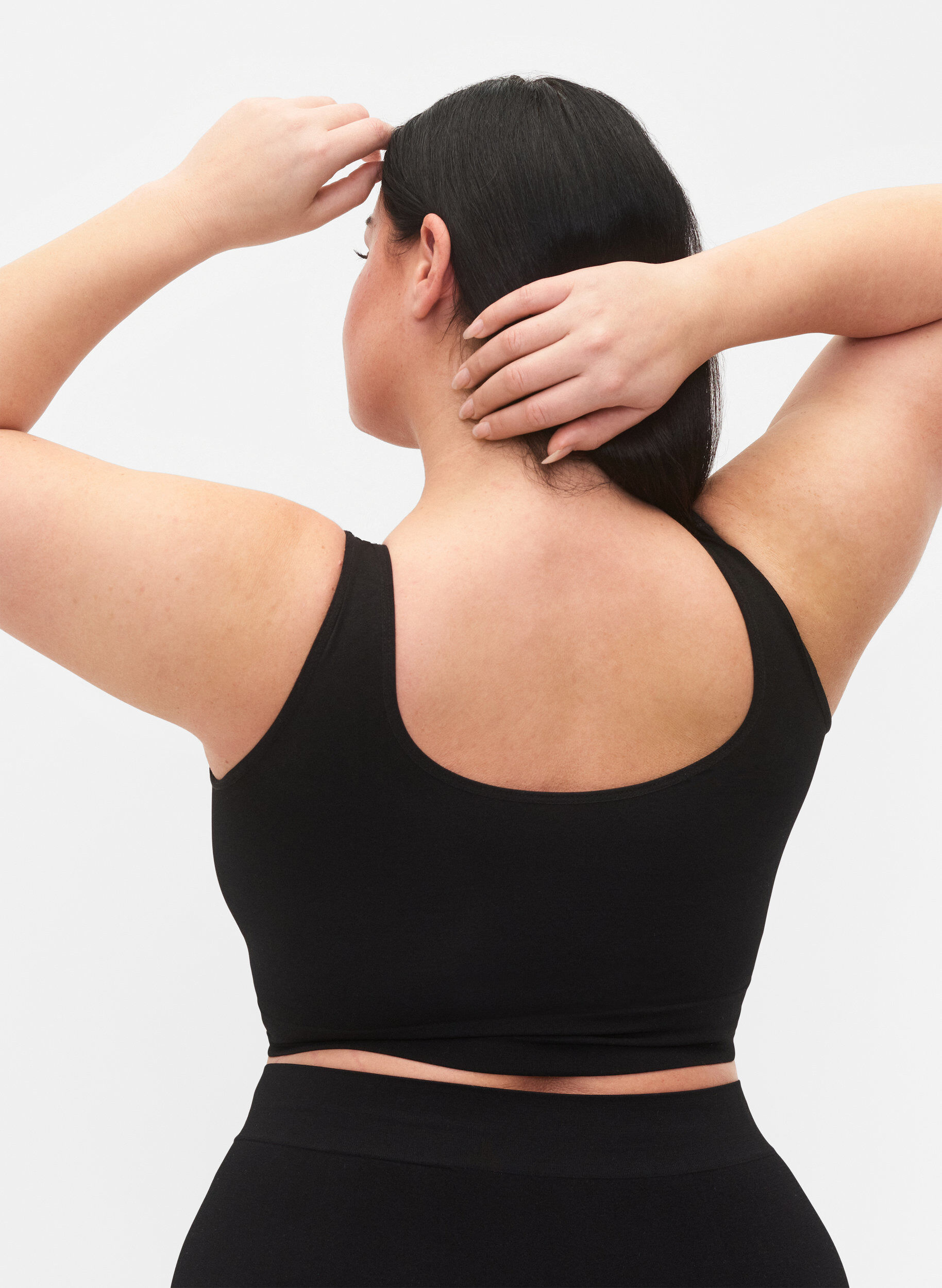 Zizzi Seamless bh med rund hals, Black, Model image number 1