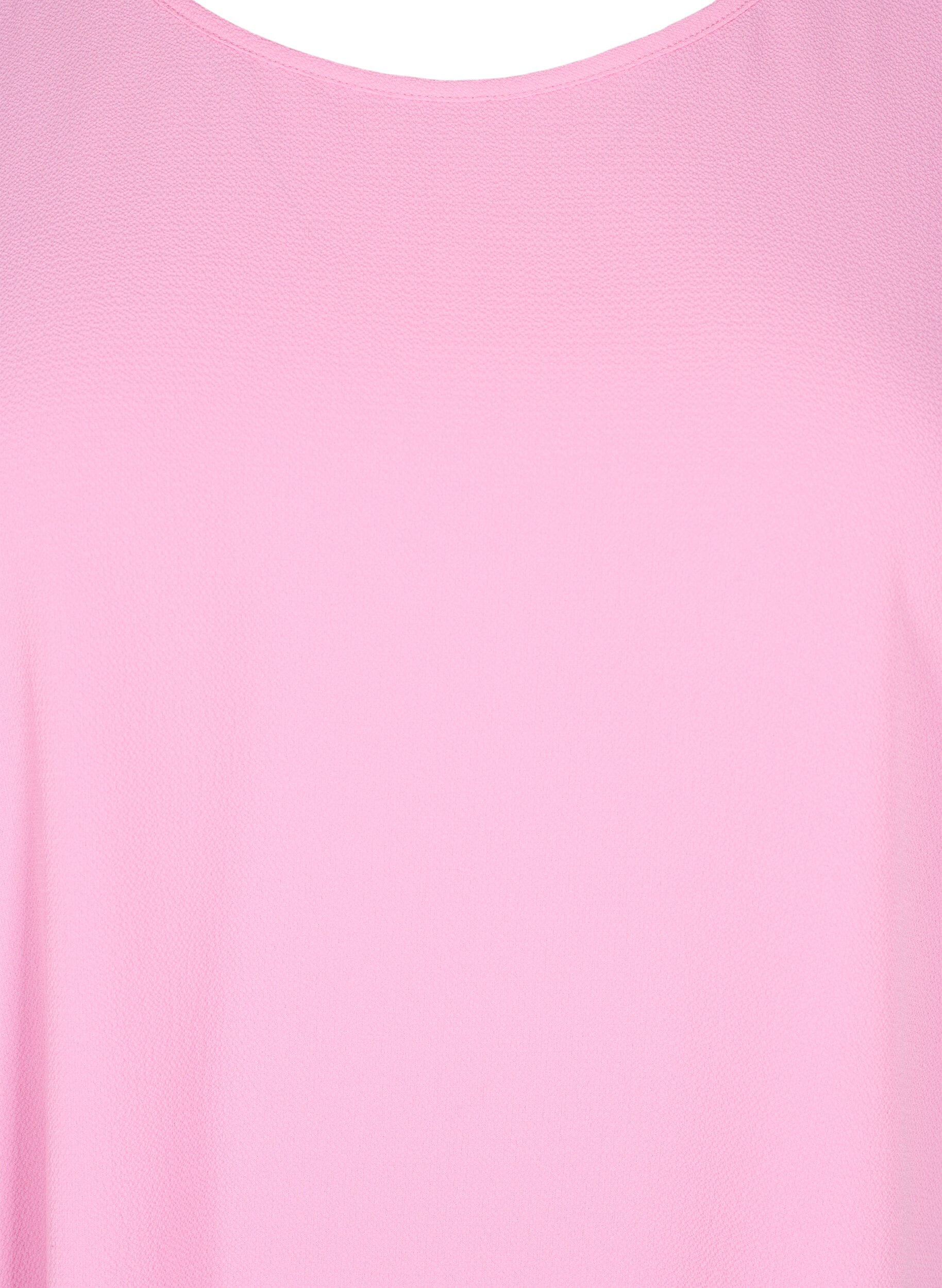 ZizziBlus med korta &auml;rmar och rund halsringning, Rosa, Packshot image number 2