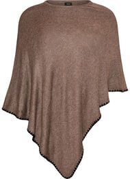 Fin stickad poncho, Brun