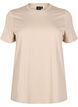 Enkel t-shirt i bomull med rund halsringning, Beige, Packshot image number 0