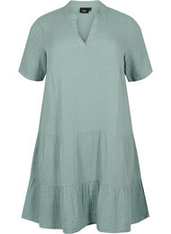 Kortärmad klänning i 100% bomull, Chinois Green