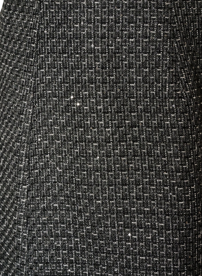 Kort kjol i boucl&eacute; med paljetter, Svart, Packshot image number 2