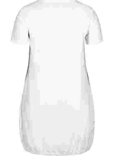 Kortärmad klänning i bomull, White, Packshot image number 1