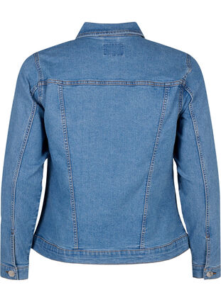 FLASH - jeansjacka i stretchig bomullsblandning, Blue Denim, Packshot image number 1