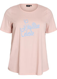 T-shirt med tryck, Rosa