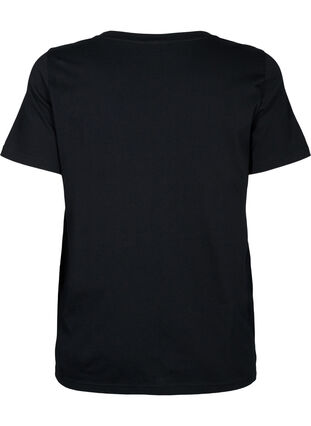 T-shirt i bomull med paljetter, Black W. Be free, Packshot image number 1