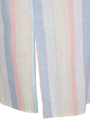 Lång skjorta i bomullsblandning med linne, Multi Color Stripe, Packshot image number 3