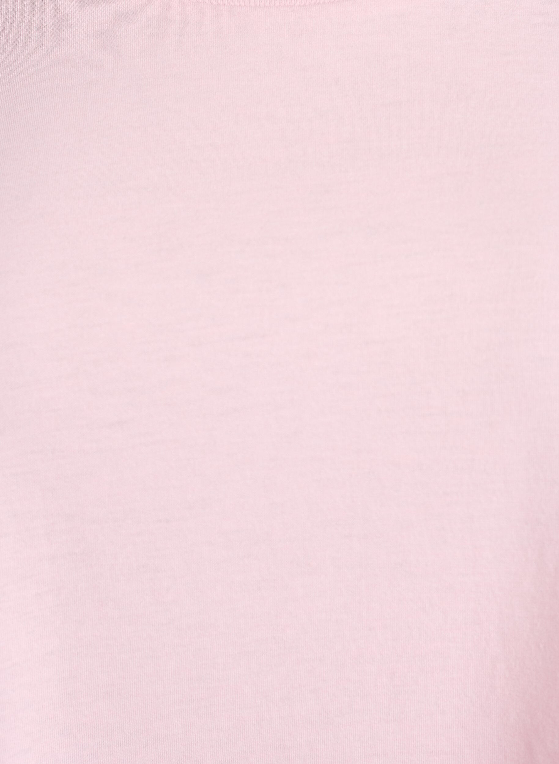 ZizziKort&auml;rmad t-shirt i bomullsmix, Rosa, Packshot image number 2