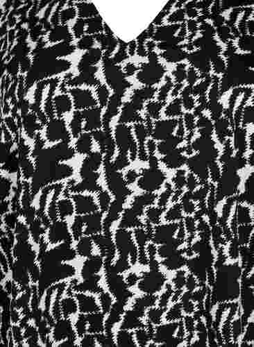 V-ringad tunika med tryck från FLASH, Black White AOP, Packshot image number 2