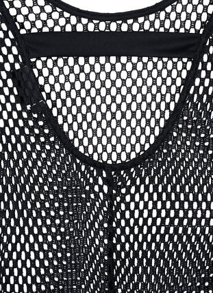 Ärmlös klänning i mesh med slits, Black, Packshot image number 2