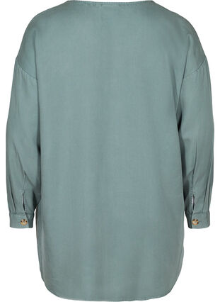 Skjorta i lyocell med v-ringning, Balsam Green, Packshot image number 1