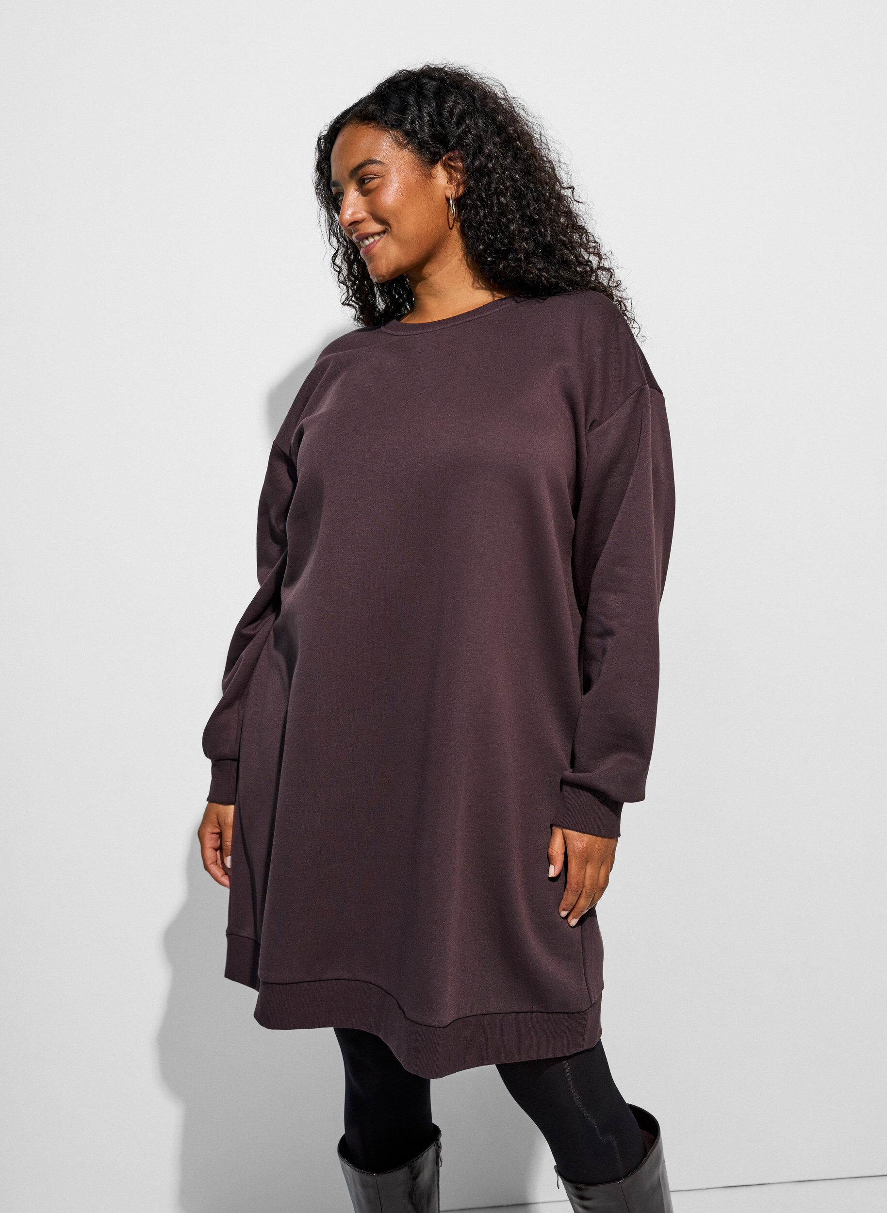 ZizziL&ouml;s sweatshirtkl&auml;nning med fickor, Brun, Model image number 4