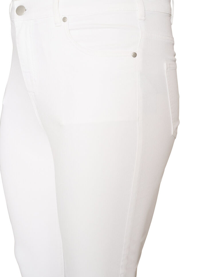 Amy jeans med h&ouml;g midja och supersmal passform, Vit, Packshot image number 2