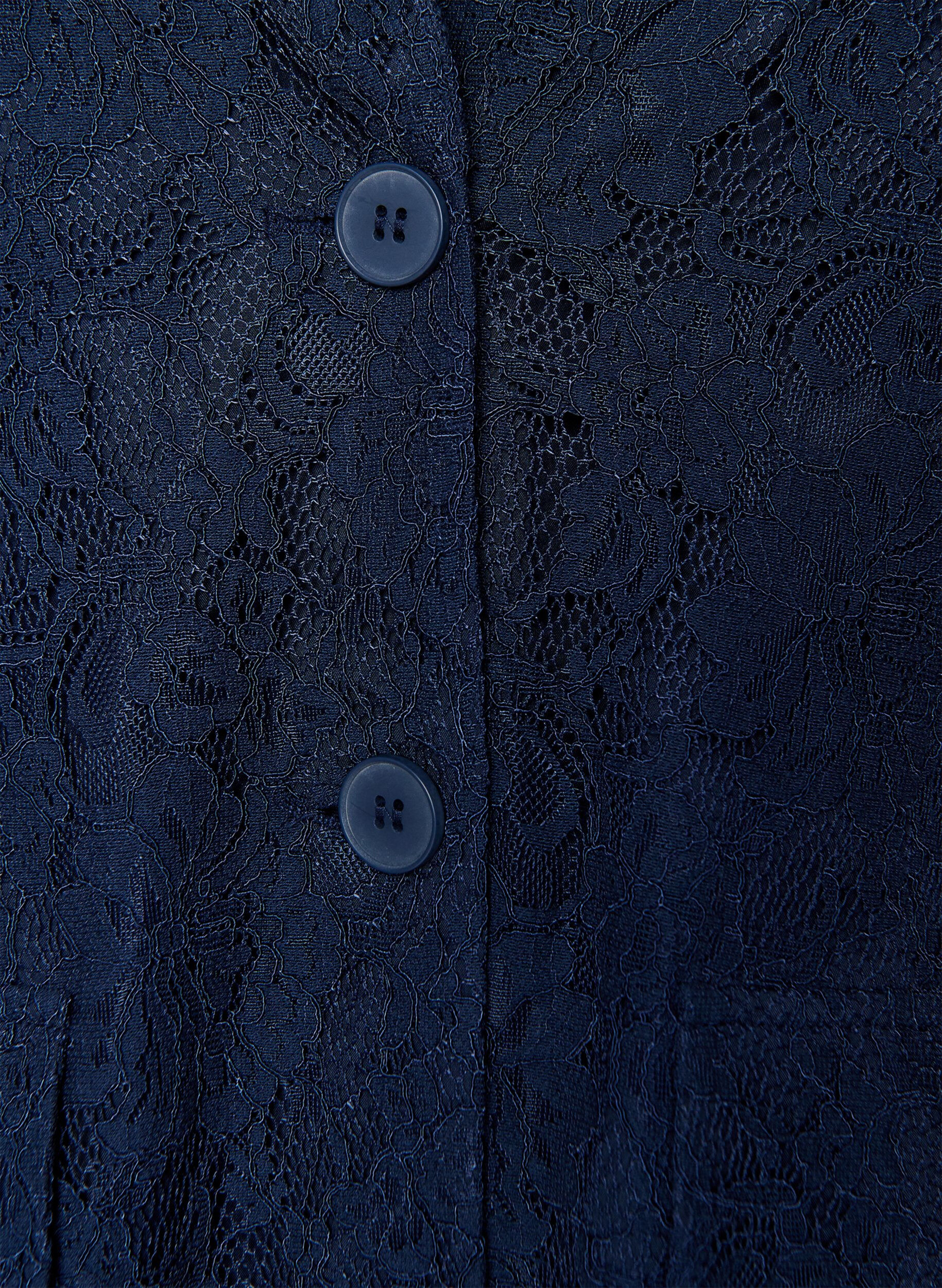 Zizzi Kavaj i spets med knappst&auml;ngning, Bl&aring;, Packshot image number 2