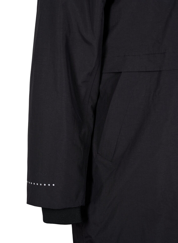 Funktionell parkas med reflexdetaljer, Black, Packshot image number 3