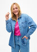 Lös jeansskjorta med bröstficka, Light blue denim, Model image number 0