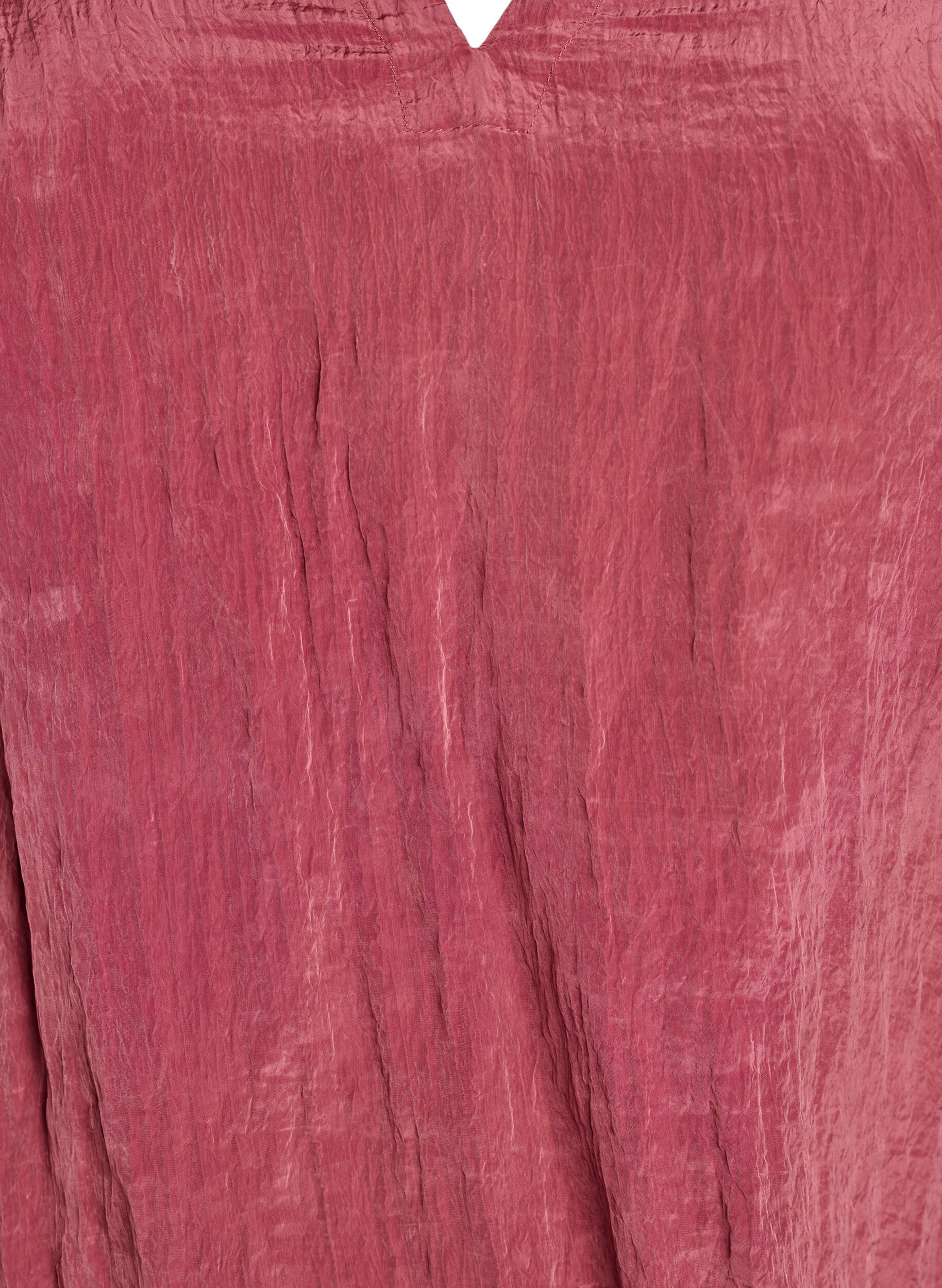 Zizzi Blus med v-ringning och krinklad textur, Rosa, Packshot image number 2