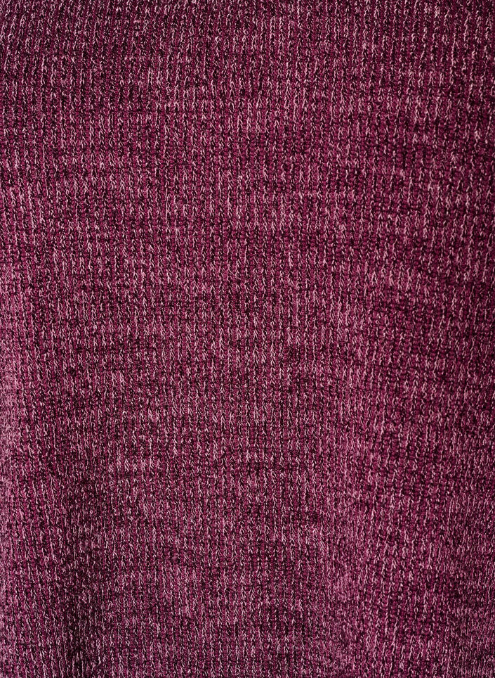 Blus i jersey med v-ringning och l&aring;nga &auml;rmar, M&ouml;rk Bordeaux, Packshot image number 2