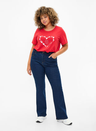 T-shirt från FLASH med tryck, High Risk Red Heart, Model image number 2