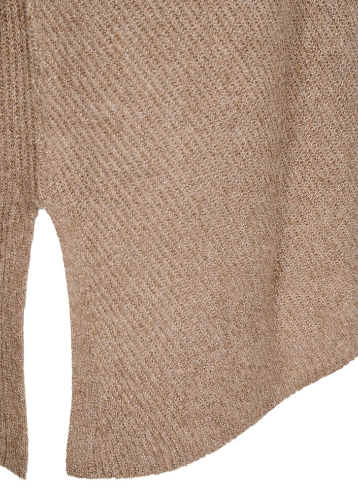 Stickad blus med rund halsringning, Fossil Mel., Packshot image number 3