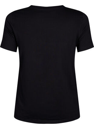T-shirt med nitar i ekologisk bomull, Black W. TRÉS, Packshot image number 1