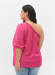 One-shoulder blus i viskos, Rosa, Model image number 2