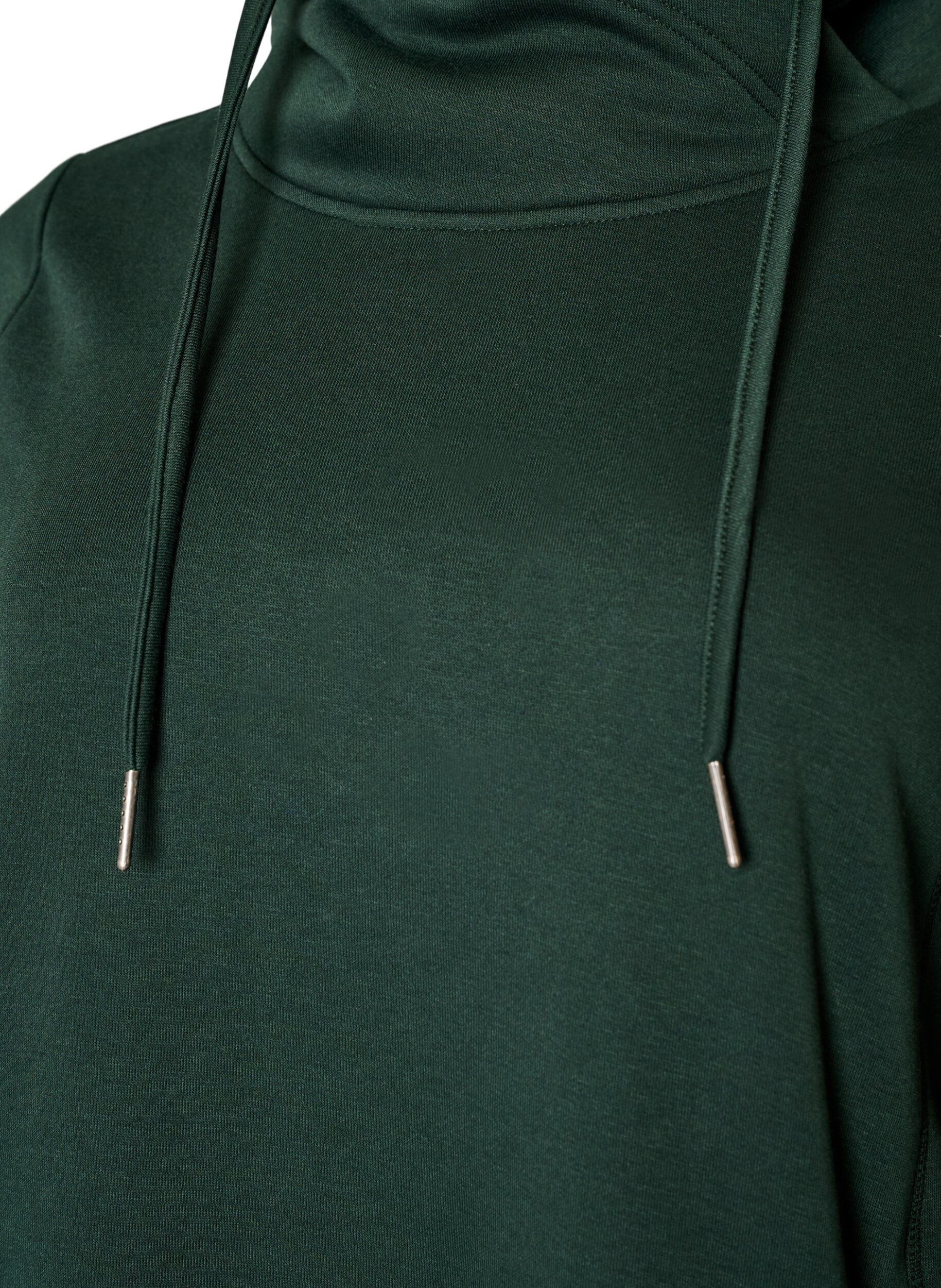 ZizziSweatshirt med h&ouml;g krage och fickor, Gr&ouml;n, Packshot image number 2
