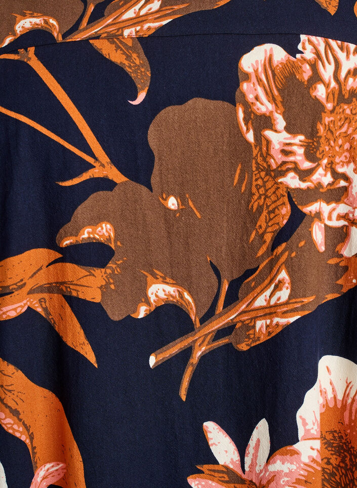 Kort kl&auml;nning i bomull med res&aring;rkant nedtill och l&aring;nga &auml;rmar, Svart, Packshot image number 2
