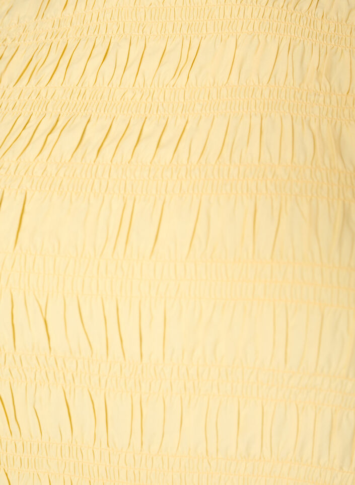 Smocktopp med b&aring;tringning och peplum, Gul, Packshot image number 2